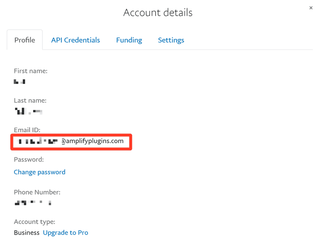PayPal Sandbox Email ID.