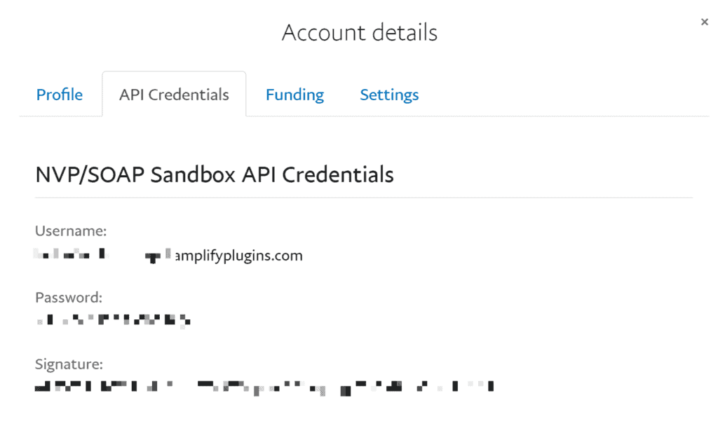 PayPal Sandbox API credentials.