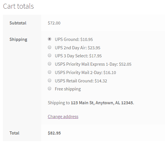 Default WooCommerce shipping options are cumbersome to look at.